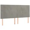 Image de vidaXL Tête de lit à LED Gris clair 180x5x118/128 cm Velours
