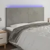 Image de vidaXL Tête de lit à LED Gris clair 180x5x118/128 cm Velours