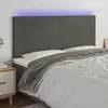 Image de vidaXL Tête de lit à LED Gris foncé 180x5x118/128 cm Velours