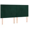Image de vidaXL Tête de lit à LED Vert foncé 180x5x118/128 cm Velours