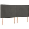Image de vidaXL Tête de lit à LED Gris foncé 200x5x118/128 cm Velours