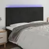 Image de vidaXL Tête de lit à LED Noir 200x5x118/128 cm Velours