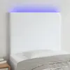 Image de vidaXL Tête de lit à LED Blanc 80x5x118/128 cm Similicuir