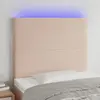 Image de vidaXL Tête de lit à LED Cappuccino 90x5x118/128 cm Similicuir
