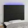 Image de vidaXL Tête de lit à LED Noir 100x5x118/128 cm Similicuir