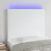 Image de vidaXL Tête de lit à LED Blanc 100x5x118/128 cm Similicuir