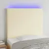 Image de vidaXL Tête de lit à LED Crème 100x5x118/128 cm Similicuir