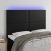 Image de vidaXL Tête de lit à LED Noir 144x5x118/128 cm Similicuir