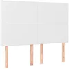 Image de vidaXL Tête de lit à LED Blanc 144x5x118/128 cm Similicuir