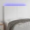 Image de vidaXL Tête de lit à LED Blanc 144x5x118/128 cm Similicuir