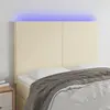 Image de vidaXL Tête de lit à LED Crème 144x5x118/128 cm Similicuir