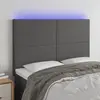 Image de vidaXL Tête de lit à LED Gris 144x5x118/128 cm Similicuir