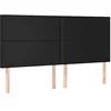 Image de vidaXL Tête de lit à LED Noir 160x5x118/128 cm Similicuir