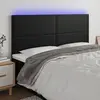 Image de vidaXL Tête de lit à LED Noir 160x5x118/128 cm Similicuir