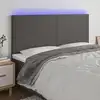 Image de vidaXL Tête de lit à LED Gris 160x5x118/128 cm Similicuir