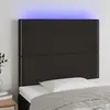 Image de vidaXL Tête de lit à LED Noir 80x5x118/128 cm Tissu