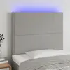 Image de vidaXL Tête de lit à LED Gris clair 90x5x118/128 cm Tissu