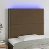 Image de vidaXL Tête de lit à LED Marron foncé 100x5x118/128 cm Tissu