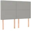 Image de vidaXL Tête de lit à LED Gris clair 144x5x118/128 cm Tissu