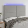 Image de vidaXL Tête de lit à LED Gris clair 144x5x118/128 cm Tissu