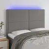 Image de vidaXL Tête de lit à LED Gris foncé 144x5x118/128 cm Tissu