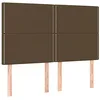 Image de vidaXL Tête de lit à LED Marron foncé 144x5x118/128 cm Tissu