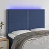Image de vidaXL Tête de lit à LED Bleu 144x5x118/128 cm Tissu