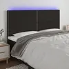 Image de vidaXL Tête de lit à LED Noir 160x5x118/128 cm Tissu