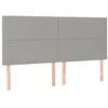 Image de vidaXL Tête de lit à LED Gris clair 200x5x118/128 cm Tissu