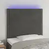 Image de vidaXL Tête de lit à LED Gris foncé 90x5x118/128 cm Velours
