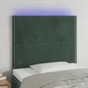 Image de vidaXL Tête de lit à LED Vert foncé 90x5x118/128 cm Velours