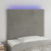 Image de vidaXL Tête de lit à LED Gris clair 100x5x118/128 cm Velours
