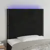 Image de vidaXL Tête de lit à LED Noir 100x5x118/128 cm Velours