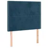 Image de vidaXL Tête de lit à LED Bleu foncé 100x5x118/128 cm Velours