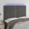 Image de vidaXL Tête de lit à LED Gris foncé 144x5x118/128 cm Velours