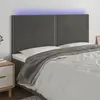 Image de vidaXL Tête de lit à LED Gris foncé 160x5x118/128 cm Velours