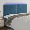 Image de vidaXL Tête de lit à LED Bleu foncé 160x5x118/128 cm Velours