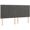 Image de vidaXL Tête de lit à LED Gris foncé 180x5x118/128 cm Velours
