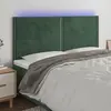 Image de vidaXL Tête de lit à LED Vert foncé 180x5x118/128 cm Velours