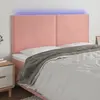 Image de vidaXL Tête de lit à LED Rose 200x5x118/128 cm Velours