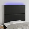 Image de vidaXL Tête de lit à LED Noir 90x5x118/128 cm Similicuir