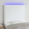 Image de vidaXL Tête de lit à LED Blanc 100x5x118/128 cm Similicuir
