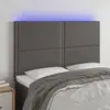 Image de vidaXL Tête de lit à LED Gris 144x5x118/128 cm Similicuir