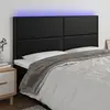 Image de vidaXL Tête de lit à LED Noir 200x5x118/128 cm Similicuir