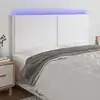 Image de vidaXL Tête de lit à LED Blanc 200x5x118/128 cm Similicuir