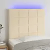 Image de vidaXL Tête de lit à LED Crème 80x5x118/128 cm Tissu