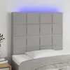 Image de vidaXL Tête de lit à LED Gris clair 90x5x118/128 cm Tissu