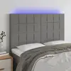 Image de vidaXL Tête de lit à LED Gris foncé 144x5x118/128 cm Tissu