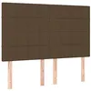 Image de vidaXL Tête de lit à LED Marron foncé 144x5x118/128 cm Tissu