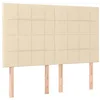 Image de vidaXL Tête de lit à LED Crème 144x5x118/128 cm Tissu